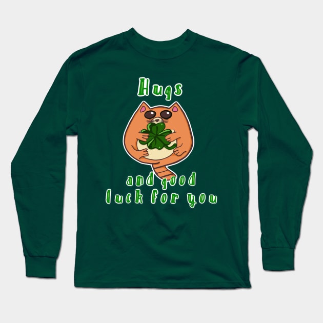 Hugs and Good Luck to You Long Sleeve T-Shirt by wildjellybeans